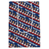 Funny Dog Choir Ding Dog Xmas Carol Pun Cartoon Medium Cadeauzakje (Achterkant)