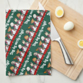 Funny Dog Choir Ding Dog Xmas Carol Pun Cartoon Theedoek (Quarter Fold)