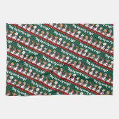 Funny Dog Choir Ding Dog Xmas Carol Pun Cartoon Theedoek (Horizontaal)