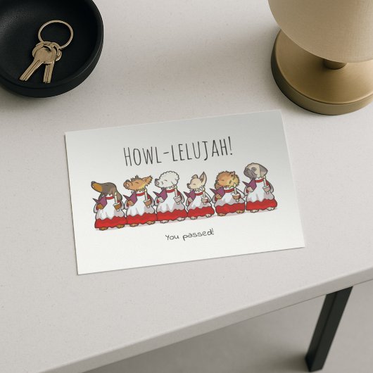Funny Dog Choir Passed Test Or Exam Cartoon Briefkaart