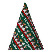 Funny Dog Choir Singing Xmas Carol Pug Pun Cartoon Feesthoedjes (Rechts)