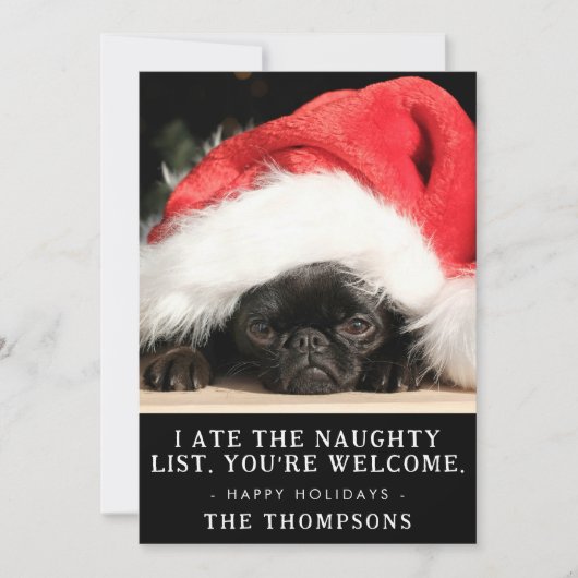 Funny Dog Christmas Afbeelding Gepersonaliseerde f Feestdagenkaart (Voorkant)