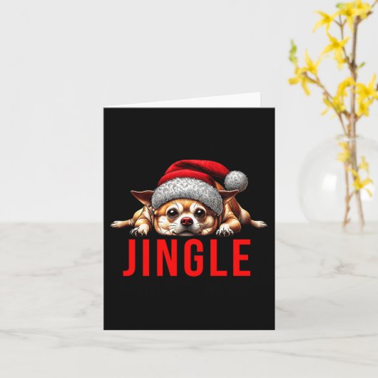 Funny Dog Christmas Chihuahua Premium Tri-blend  Kaart (Gele Bloem)
