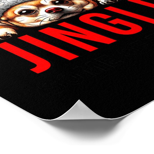 Funny Dog Christmas Chihuahua Premium Tri-blend  Poster (Hoek)