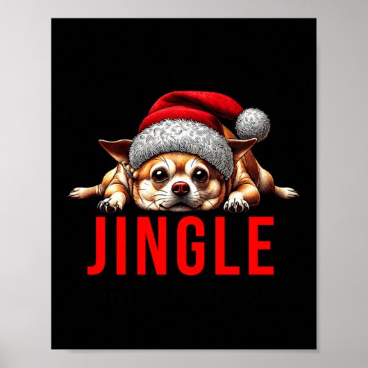 Funny Dog Christmas Chihuahua Premium Tri-blend  Poster (Voorkant)