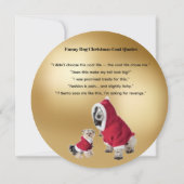 Funny Dog Christmas Coat Quotes Card Feestdagenkaart (Achterkant)
