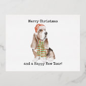Funny Dog Christmas Folie Feestdagen Briefkaart (Voorkant)