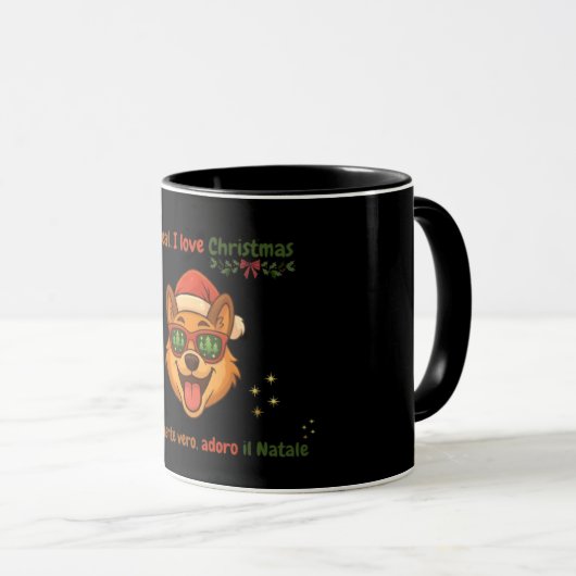 Funny Dog Christmas Mug – Bilingual Gift Mok (Voorkant rechts)