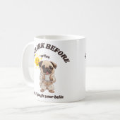 Funny Dog Christmas Mug – No Bark Before Coffe Koffiemok (Voorkant links)