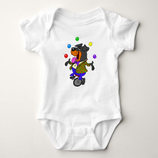 Funny Dog Circus Baby -T-shirt Romper (Voorkant)