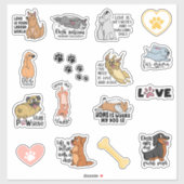 Funny Dog citeert Stickers (Vel)