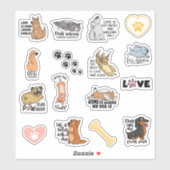 Funny Dog citeert Stickers (Vel)