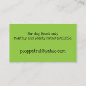 Funny Dog Clean-up Visitekaartje (Achterkant)