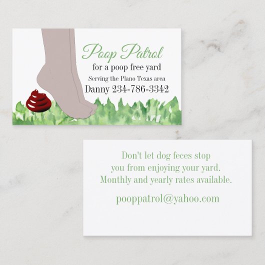 Funny Dog Clean-up Visitekaartje (Voorkant / Achterkant)