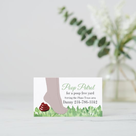 Funny Dog Clean-up Visitekaartje (Staand voorkant)
