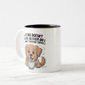 Funny Dog & Coffee Quote Mug Tweekleurige Koffiemok (Voorkant links)