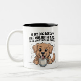 Funny Dog & Coffee Quote Mug Tweekleurige Koffiemok