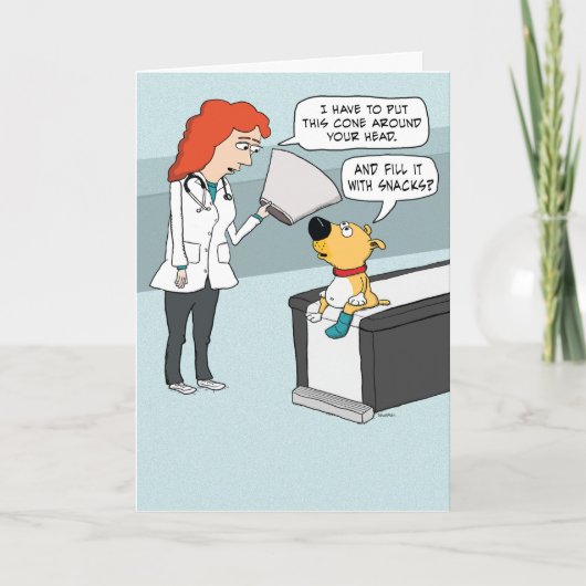 Funny Dog Cone of Snacks Birthday Kaart (Voorkant)