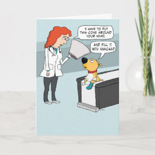 Funny Dog Cone of Snacks Birthday Kaart