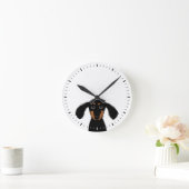 Funny Dog Cute Black en Tan Dachshund Ronde Klok (Huis)