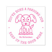 Funny Dog Cute Puppy Geweldige job Teacher Phoogs Zelfinktende Stempel (Design)