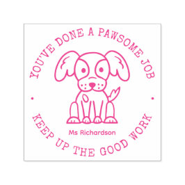 Funny Dog Cute Puppy Geweldige job Teacher Phoogs Zelfinktende Stempel