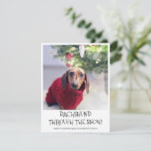 Funny Dog Dachshund Fotokerstmis Feestdagenkaart (Staand voorkant)