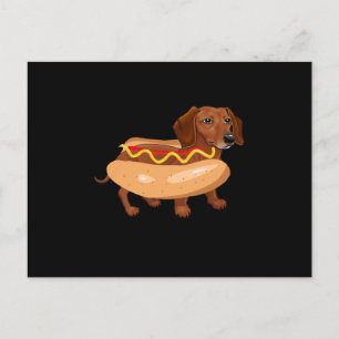 Funny Dog Dachshund Hot Dog Fast Food Briefkaart