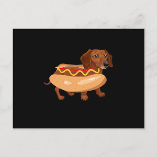 Funny Dog Dachshund Hot Dog Fast Food Briefkaart