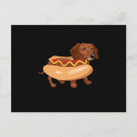 Funny Dog Dachshund Hot Dog Fast Food Briefkaart (Voorkant)