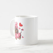 Funny Dog Dachshund Valentines Heart Dog Lover Men Koffiemok (Voorkant links)
