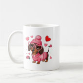 Funny Dog Dachshund Valentines Heart Dog Lover Men Koffiemok (Links)