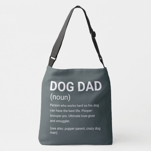 Funny Dog Dad Definition Crossbody Tas (Achterkant)