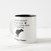 Funny Dog Dad Foto Bedankt voor het oppakken van m Tweekleurige Koffiemok (Voorkant links)