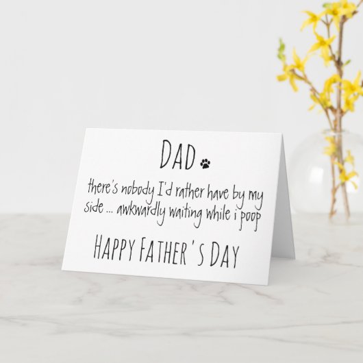 Funny Dog Dad Gepersonaliseerde Vaderdag Kaart (Gele Bloem)