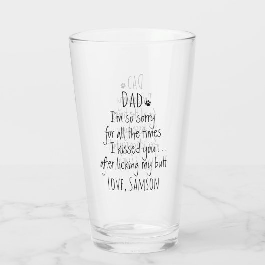 Funny Dog Dad Glas (Achterkant)