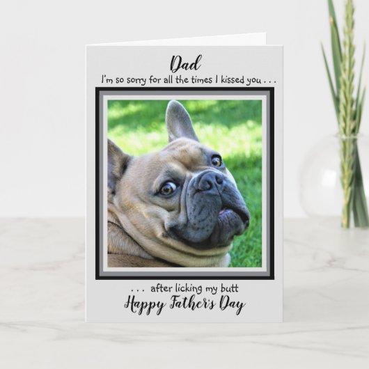 Funny Dog Dad - Happy Vaderdag - Papa Dog Foto Kaart (Voorkant)