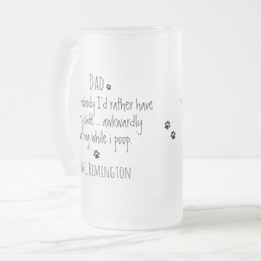 Funny Dog Dad Matglas Bierpul (Voorkant links)