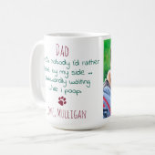 Funny Dog Dad Personalized Pet Photo Kerstmis Koffiemok (Voorkant links)