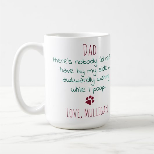 Funny Dog Dad Personalized Pet Photo Kerstmis Koffiemok (Links)