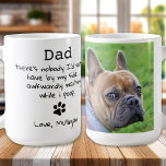 Funny Dog Dad Personalized Pet Photo Vaderdag Koffiemok<br><div class="desc">Verrassend de Dog Pa deze vaderdag, zijn verjaardag of elke andere gelegenheid met deze super leuke en grappige mok van de hond pap. "Papa... Er is niemand die ik liever aan mijn kant zou hebben, onhandig wachtend terwijl ik poop!" Maakt een perfect cadeau van de hond! Personaliseer met de favoriete...</div>