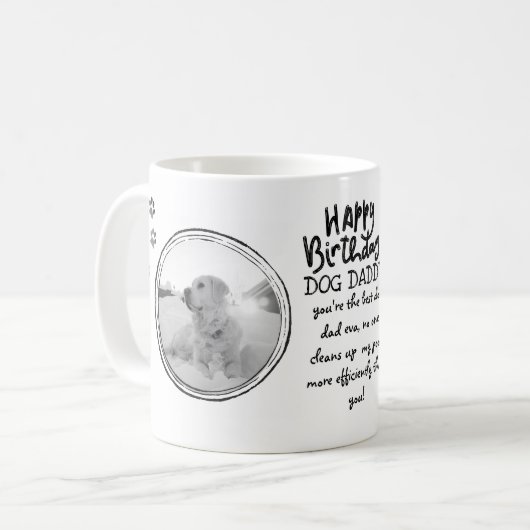 FUNNY DOG DAD Quote PHOTO MOK (Voorkant links)