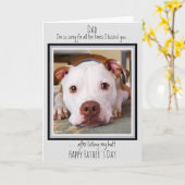 Funny Dog Dad Schattige Dog Foto Vaderdag Kaart (Gele Bloem)