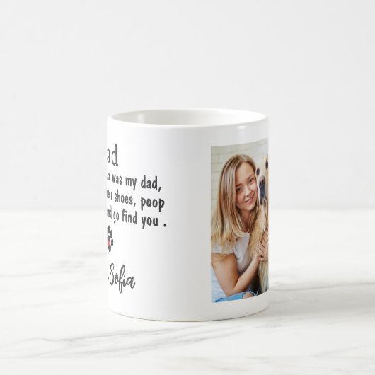 Funny Dog Dad - Vaderdag Pet Foto Koffie Koffiemok (Center)