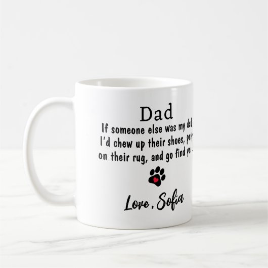 Funny Dog Dad - Vaderdag Pet Foto Koffie Koffiemok (Links)