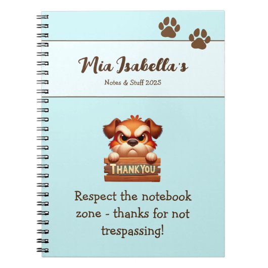 Funny Dog Dank je Paws Notitieboek  (Voorkant)