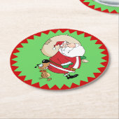 Funny Dog die kerstkerstkerstkerstkerstmis heeft Ronde Kartonnen Onderzetter (Gebogen)