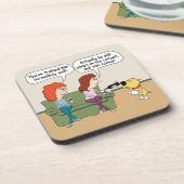 Funny Dog die Wine giet als hij niet poopt Bier Onderzetter (Linkerzijde)