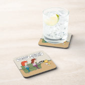 Funny Dog die Wine giet als hij niet poopt Bier Onderzetter (Rechterzijde)