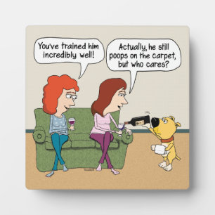 Funny Dog die Wine giet als hij niet poopt Fotoplaat